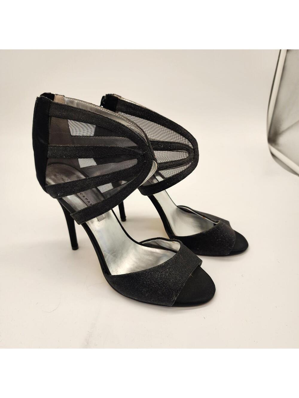 Caparros Dalton Black Glimmer Strappy Heels Evening Sandals Size 10
